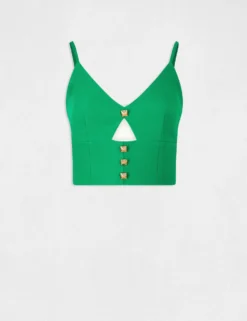 Blouse Bretelles Fines Avec Boutons Vert Femme -Mode de Reve Magasin blouse bretelles fines avec boutons vert femme vue3 32536300942160600