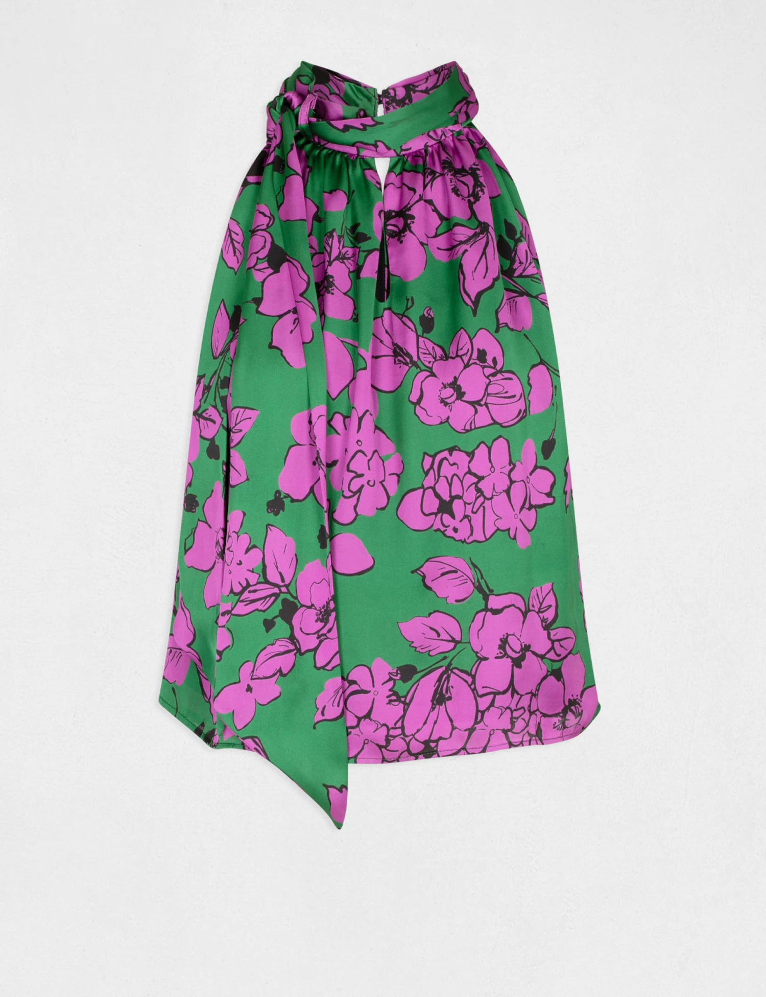 Blouse Sans Manches Imprimé Floral Violet Femme 4 Blouse Sans Manches Imprimé Floral Violet Femme – Image 4