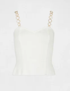 Bustier Avec Bretelles Fantaisie Ecru Femme -Mode de Reve Magasin bustier avec bretelles fantaisie ecru femme vue3 32536300936440201