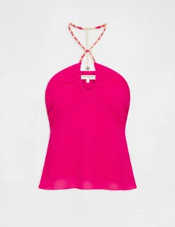 Bustier Avec Détail Chaîne Rose Fonce Femme -Mode de Reve Magasin bustier avec detail chaine rose fonce femme vue3 32536300931400515