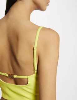 Bustier Crop Top à Ornement Dos Jaune Femme -Mode de Reve Magasin bustier crop top a ornement dos jaune femme vue4 32536300939390400