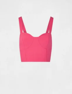 Bustier Crop Top Zippé Rose Moyen Femme 8 Bustier Crop Top Zippé Rose Moyen Femme -Mode de Reve Magasin bustier crop top zippe rose moyen femme vue3 32536300931640514