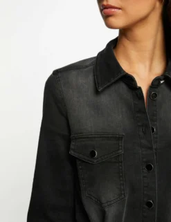 Combinaison Ajustée Ceinturée En Jean Gris Anthracite Femme -Mode de Reve Magasin combinaison ajustee ceinturee en jean gris anthracite femme vue4 32536300951500103