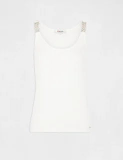 Débardeur Avec Bretelles à Ornements Ecru Femme -Mode de Reve Magasin debardeur avec bretelles a ornements ecru femme vue3 32536300938470201