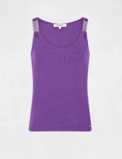 Débardeur Avec Bretelles à Ornements Violet Fonce Femme -Mode de Reve Magasin debardeur avec bretelles a ornements violet fonce femme vue3 32536300938470311