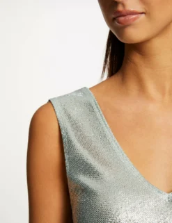 Débardeur Avec Fils Métallisés Bleu Femme -Mode de Reve Magasin debardeur avec fils metallises bleu femme vue4 32536300954230300