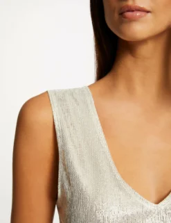 Débardeur Avec Fils Métallisés Ivoire Femme -Mode de Reve Magasin debardeur avec fils metallises ivoire femme vue4 32536300954230203