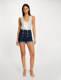 Débardeur Avec Fils Métallisés Ivoire Femme -Mode de Reve Magasin debardeur avec fils metallises ivoire femme vue5 32536300954230203