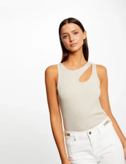 Débardeur Avec Ouverture épaule Ivoire Femme