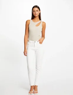 Débardeur Avec Ouverture épaule Ivoire Femme -Mode de Reve Magasin debardeur avec ouverture epaule ivoire femme vue5 32536300950650203