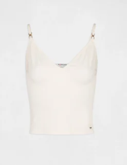 Débardeur Bretelles Fines à Col En V Ivoire Femme -Mode de Reve Magasin debardeur bretelles fines a col en v ivoire femme vue3 32536300885760203