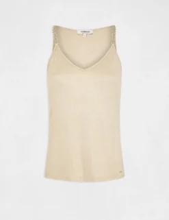 Débardeur Bretelles Fines Avec Chaînes Sable Femme 8 Débardeur Bretelles Fines Avec Chaînes Sable Femme -Mode de Reve Magasin debardeur bretelles fines avec chaines sable femme vue3 32536300939060205