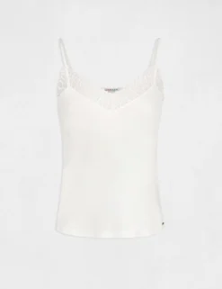 Débardeur Bretelles Fines Avec Dentelle Ecru Femme -Mode de Reve Magasin debardeur bretelles fines avec dentelle ecru femme vue3 32536300885780201
