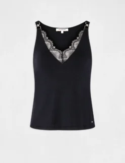 Débardeur Bretelles Fines Avec Dentelle Marine Femme 8 Débardeur Bretelles Fines Avec Dentelle Marine Femme -Mode de Reve Magasin debardeur bretelles fines avec dentelle marine femme vue3 32536300938490301