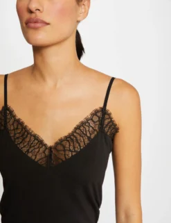Débardeur Bretelles Fines Avec Dentelle Noir Femme 9 Débardeur Bretelles Fines Avec Dentelle Noir Femme -Mode de Reve Magasin debardeur bretelles fines avec dentelle noir femme vue4 32536300885780100