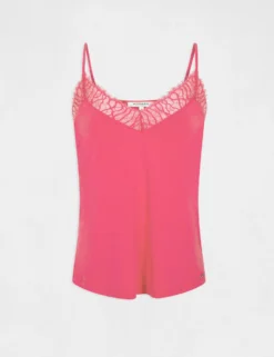 Débardeur Bretelles Fines Avec Dentelle Rose Moyen Femme -Mode de Reve Magasin debardeur bretelles fines avec dentelle rose moyen femme vue3 32536300885780514