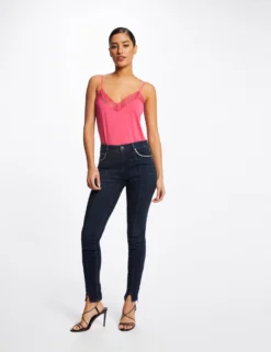 Débardeur Bretelles Fines Avec Dentelle Rose Moyen Femme -Mode de Reve Magasin debardeur bretelles fines avec dentelle rose moyen femme vue5 32536300885780514