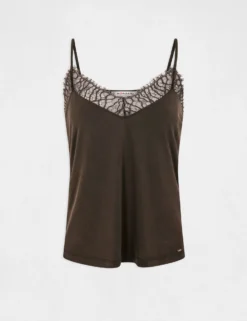 Débardeur Bretelles Fines Avec Dentelle Vert Kaki Femme -Mode de Reve Magasin debardeur bretelles fines avec dentelle vert kaki femme vue3 32536300885780716