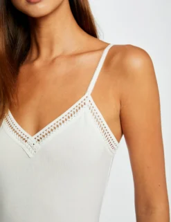 Débardeur Bretelles Fines Bande Dentelle Ecru Femme -Mode de Reve Magasin debardeur bretelles fines bande dentelle ecru femme vue4 32536300763600201