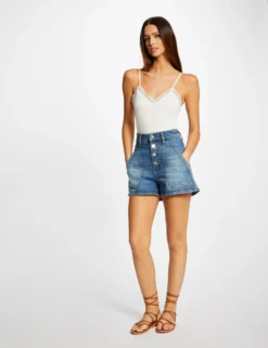 Débardeur Bretelles Fines Col En V Ecru Femme -Mode de Reve Magasin debardeur bretelles fines col en v ecru femme vue5 32536300938550201