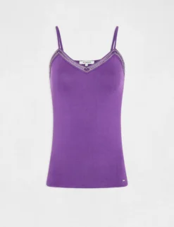 Débardeur Bretelles Fines Col En V Violet Fonce Femme -Mode de Reve Magasin debardeur bretelles fines col en v violet fonce femme vue3 32536300938550311