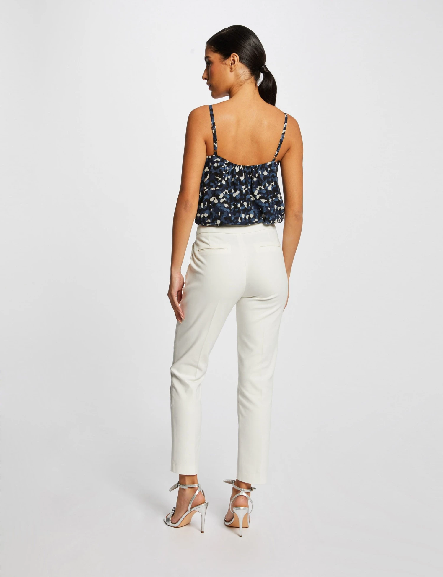 Débardeur Bretelles Fines Imprimé Bleu Femme 2 Débardeur Bretelles Fines Imprimé Bleu Femme – Image 2