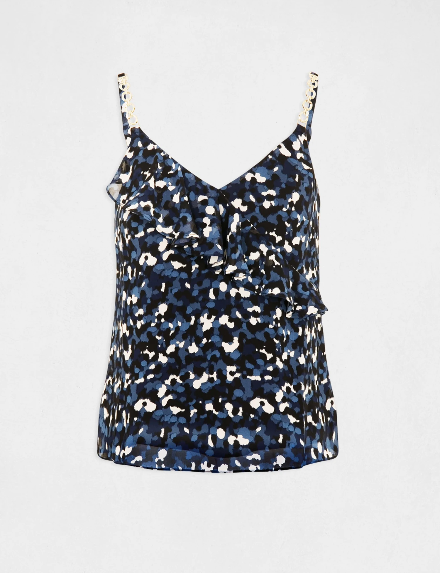 Débardeur Bretelles Fines Imprimé Bleu Femme 4 Débardeur Bretelles Fines Imprimé Bleu Femme – Image 4
