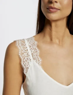 Débardeur Bretelles Larges à Dentelle Ecru Femme -Mode de Reve Magasin debardeur bretelles larges a dentelle ecru femme vue4 32536300943430201