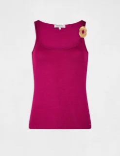 Débardeur Bretelles Larges à Ornement Framboise Femme -Mode de Reve Magasin debardeur bretelles larges a ornement framboise femme vue3 32536300941850502