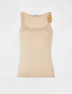 Débardeur Bretelles Larges à Ornement Ivoire Femme -Mode de Reve Magasin debardeur bretelles larges a ornement ivoire femme vue3 32536300941850203