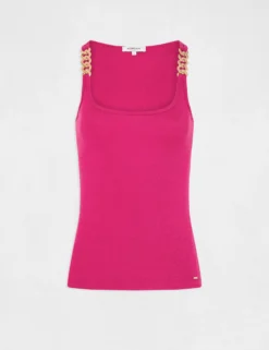 Débardeur Bretelles Larges Avec Chaînes Rose Fonce Femme -Mode de Reve Magasin debardeur bretelles larges avec chaines rose fonce femme vue3 32536300928640515