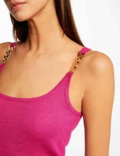 Débardeur Bretelles Larges Avec Chaînes Rose Fonce Femme -Mode de Reve Magasin debardeur bretelles larges avec chaines rose fonce femme vue4 32536300928640515