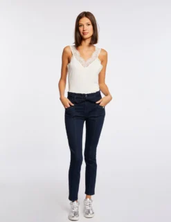 Débardeur Bretelles Larges Avec Dentelle Ivoire Femme -Mode de Reve Magasin debardeur bretelles larges avec dentelle ivoire femme vue5 32536300924090203