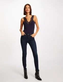 Débardeur Bretelles Larges Avec Dentelle Marine Femme -Mode de Reve Magasin debardeur bretelles larges avec dentelle marine femme vue5 32536300883940301