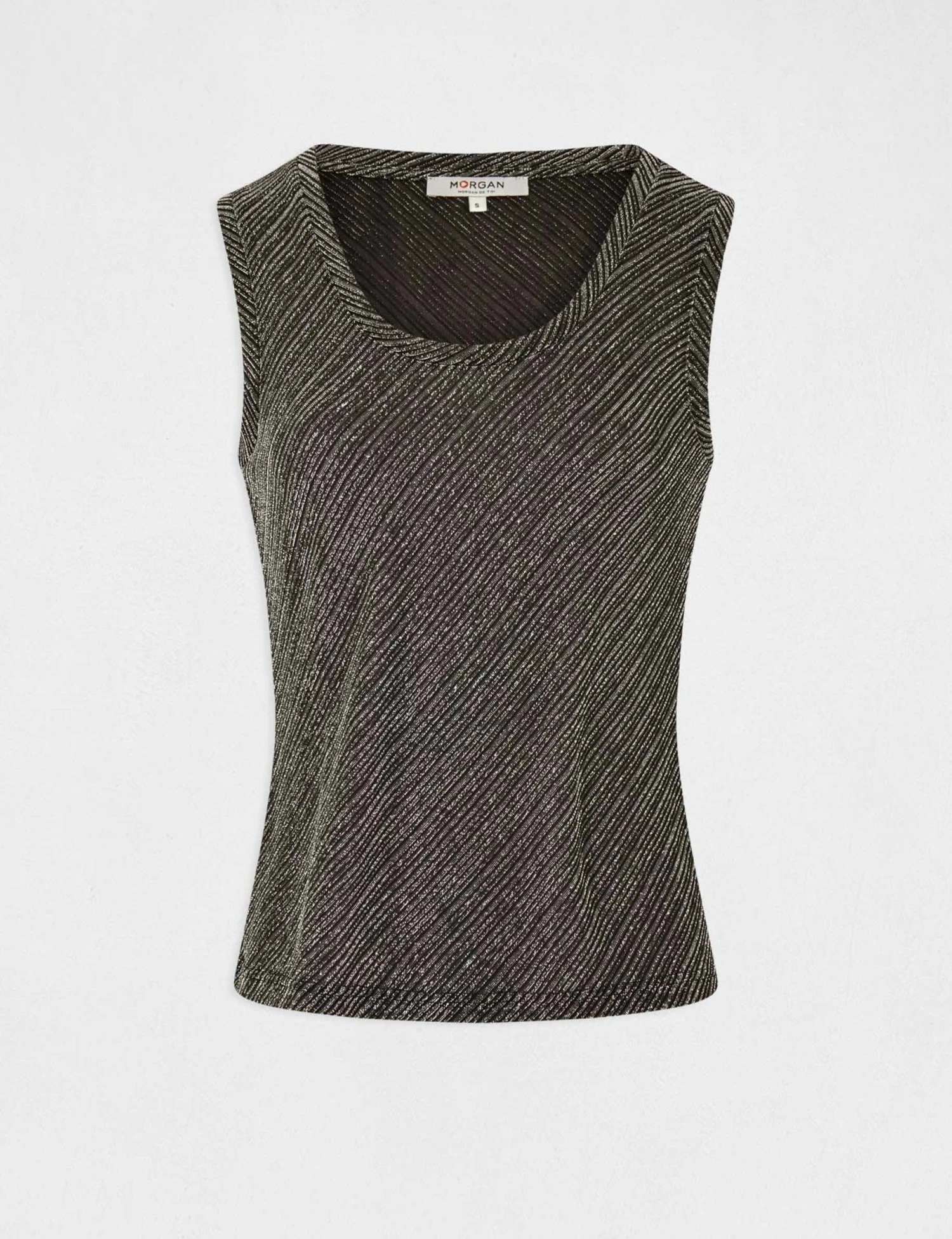 Débardeur Bretelles Larges Col Rond Argente Femme 4 Débardeur Bretelles Larges Col Rond Argente Femme – Image 4