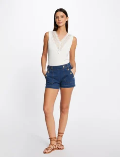 Débardeur Bretelles Larges Côtelé Ecru Femme 7 Débardeur Bretelles Larges Côtelé Ecru Femme -Mode de Reve Magasin debardeur bretelles larges cotele ecru femme vue5 32536300938700201