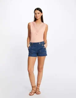 Débardeur Bretelles Larges Côtelé Rose Moyen Femme 7 Débardeur Bretelles Larges Côtelé Rose Moyen Femme -Mode de Reve Magasin debardeur bretelles larges cotele rose moyen femme vue5 32536300938700514