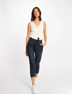 Débardeur Bretelles Larges Effet Côtelé Ivoire Femme -Mode de Reve Magasin debardeur bretelles larges effet cotele ivoire femme vue5 32536300894360203