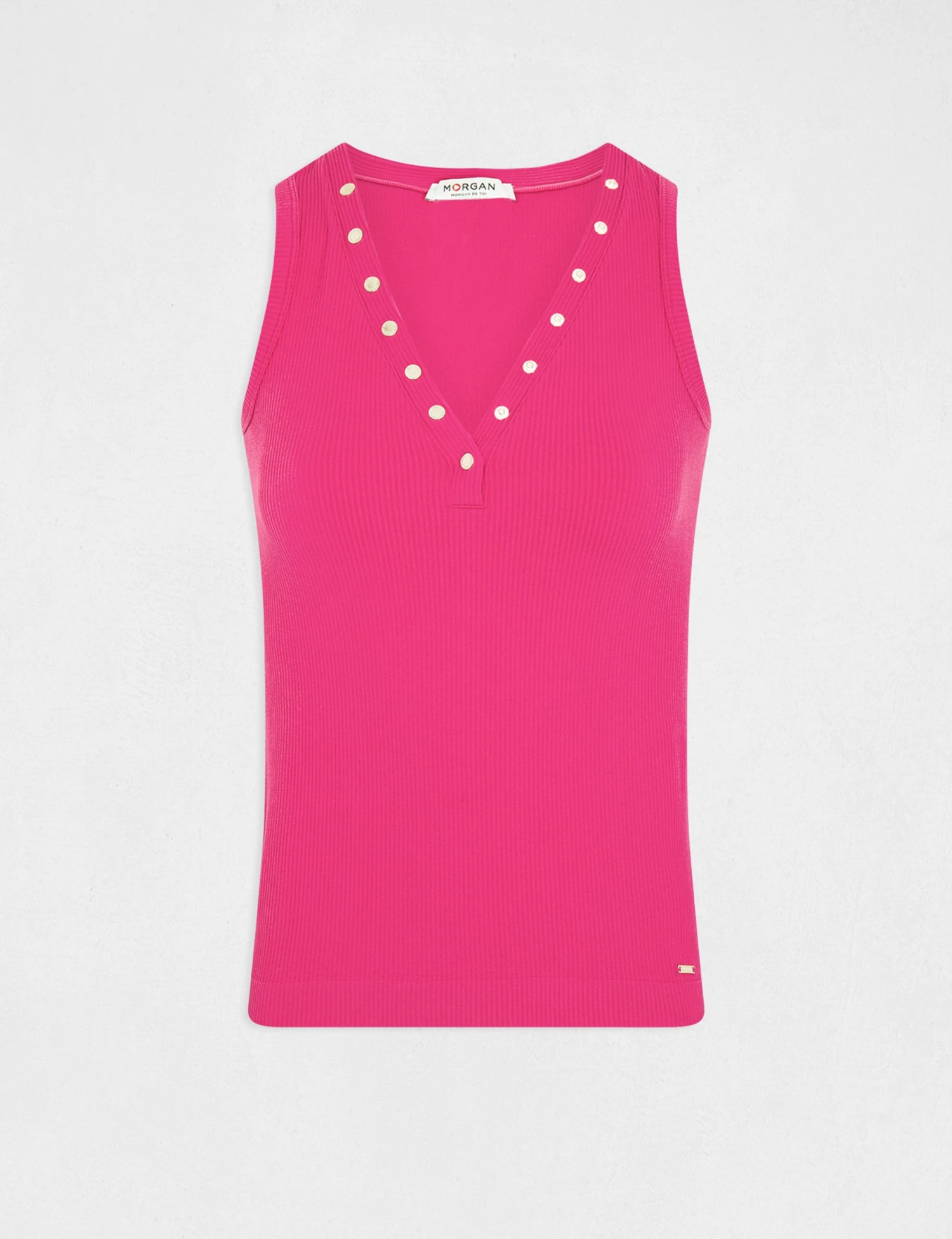 Débardeur Bretelles Larges Effet Côtelé Rose Fonce Femme 4 Débardeur Bretelles Larges Effet Côtelé Rose Fonce Femme – Image 4