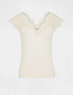 Débardeur Bretelles Larges En Dentelle Ivoire Femme -Mode de Reve Magasin debardeur bretelles larges en dentelle ivoire femme vue3 32536300823170203