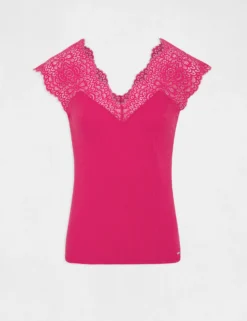 Débardeur Bretelles Larges En Dentelle Rose Fonce Femme 8 Débardeur Bretelles Larges En Dentelle Rose Fonce Femme -Mode de Reve Magasin debardeur bretelles larges en dentelle rose fonce femme vue3 32536300823170515