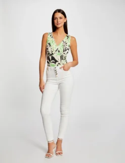 Débardeur Col En V Imprimé Végétal Multico Femme -Mode de Reve Magasin debardeur col en v imprime vegetal multico femme vue5 32536300954220900