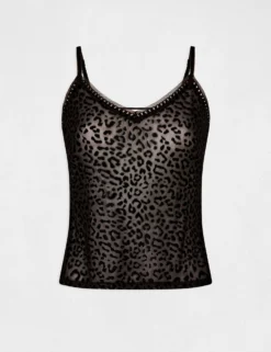 Débardeur Dentelle Imprimé Animalier Noir Femme -Mode de Reve Magasin debardeur dentelle imprime animalier noir femme vue3 32536300949310100