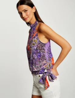 Débardeur Encolure Américaine Imprimé Multico Femme