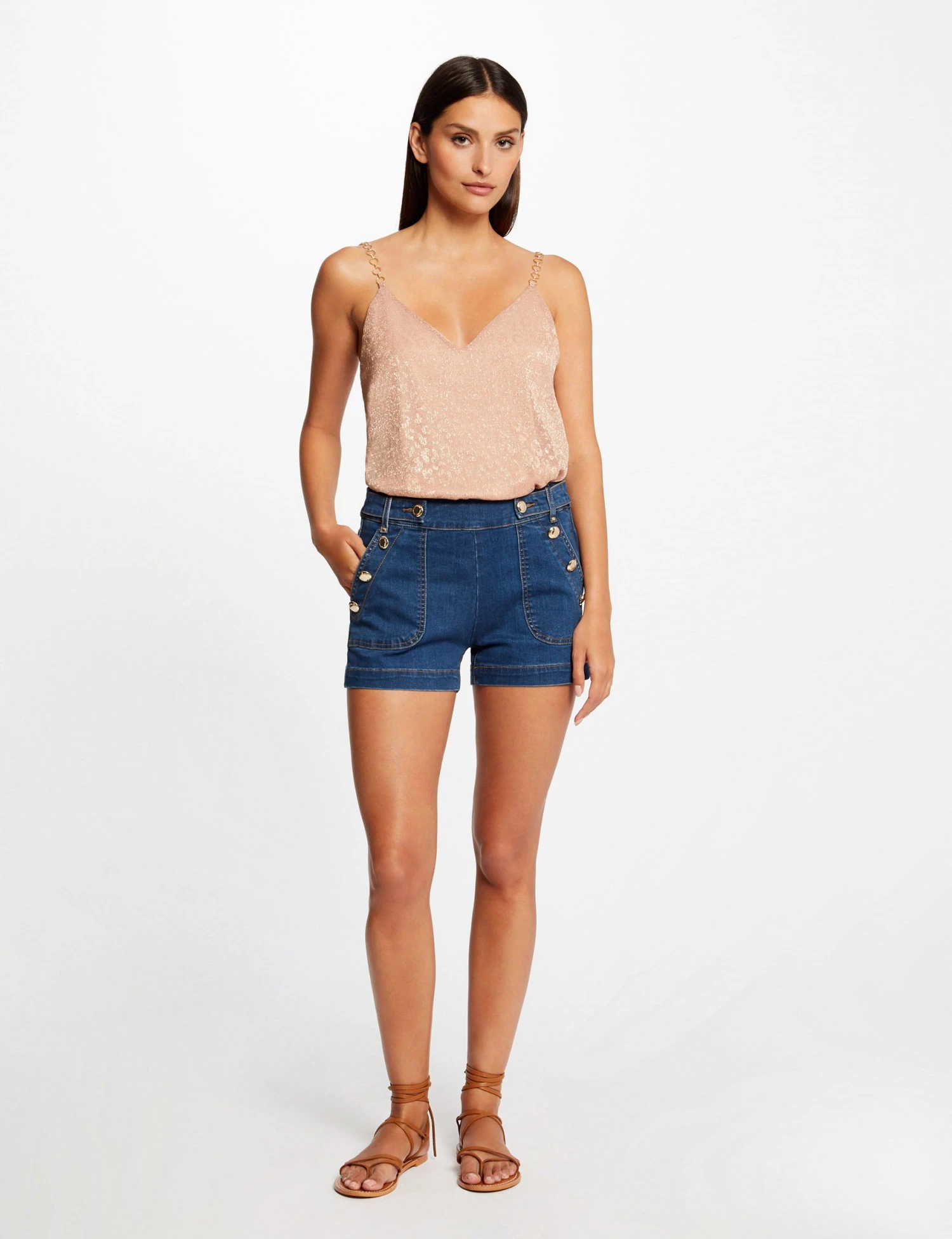 Débardeur Ornements Et Imprimé Léopard Rose Femme 3 Débardeur Ornements Et Imprimé Léopard Rose Femme – Image 3