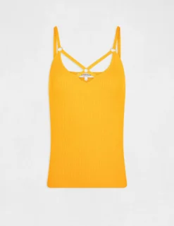 Débardeur Pull à Bretelles Croisées Orange Femme -Mode de Reve Magasin debardeur pull a bretelles croisees orange femme vue3 32536300938220703