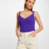 Débardeur Pull à Bretelles Violet Femme