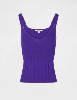 Débardeur Pull à Bretelles Violet Femme -Mode de Reve Magasin debardeur pull a bretelles violet femme vue3 32536300950740310