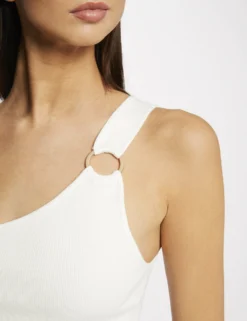 Débardeur Pull Asymétrique Avec Boucle Ecru Femme -Mode de Reve Magasin debardeur pull asymetrique avec boucle ecru femme vue4 32536300942930201