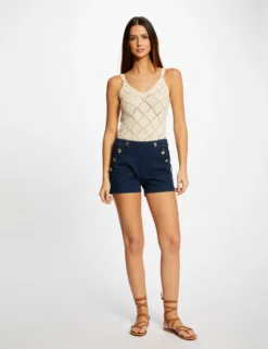 Débardeur Pull Avec Bretelles Ecru Moyen Femme -Mode de Reve Magasin debardeur pull avec bretelles ecru moyen femme vue5 32536300938300213